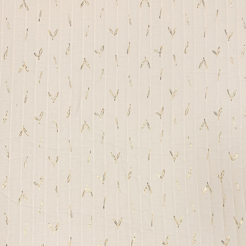 Printed Quilted Double Gauze STOLPA Ecru / Ecru